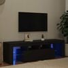vidaXL Mueble de TV con luces LED negro 140x36,5x40 cm