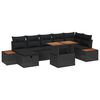 vidaXL Conjunto de sof&aacute;s de jard&iacute;n 8 pcs Negro rat&aacute;n sint&eacute;tico