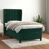 vidaXL Cama box spring con colch&oacute;n terciopelo verde oscuro 80x200 cm