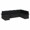 vidaXL Conjunto de sof&aacute; de jard&iacute;n 8 uds. Negro rat&aacute;n sint&eacute;tico