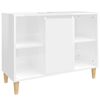 vidaXL Juego muebles de ba&ntilde;o 4 pzas madera contrachapada blanco brillo