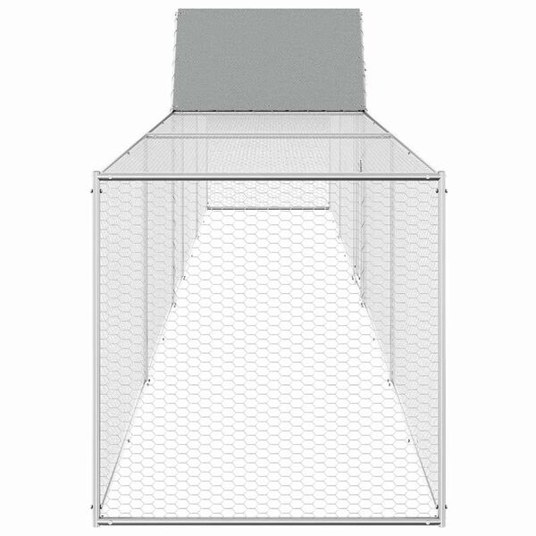 vidaXL Gallinero acero galvanizado 9x1x1,5 m