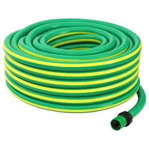 vidaXL Manguera de jard&iacute;n 5 capas Verde y amarillo 1 / 2'' 10 m PVC