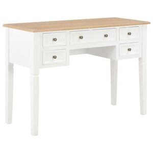 vidaXL Escritorio de madera blanco 109,5x45x77,5 cm
