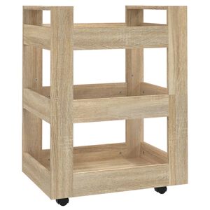 vidaXL Carrito de cocina madera contrachapada color roble 60x45x80 cm