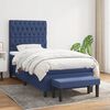 vidaXL Cama box spring con colch&oacute;n tela azul 90x200 cm
