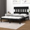 vidaXL Estructura de cama de madera maciza negra 140x190 cm