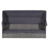 vidaXL Cama de jard&iacute;n con toldo 205x62 cm rat&aacute;n sint&eacute;tico gris