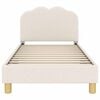 vidaXL Estructura de cama con cabecera Crema 80 x 160 cm Tela de Oveja