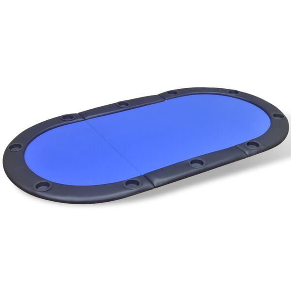 vidaXL Tablero de póker plegable para 10 jugadores azul