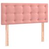 vidaXL Cama box spring colch&oacute;n y LED terciopelo rosa 90x190 cm