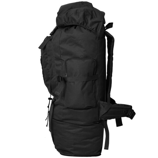 vidaXL Mochila estilo ejército XXL negro 100 l
