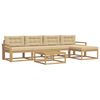 vidaXL Conjunto de sof&aacute;s de exterior 6 uds. y Beige Poli&eacute;ster