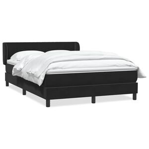 vidaXL Cama box spring con colch&oacute;n terciopelo negro 160x210 cm