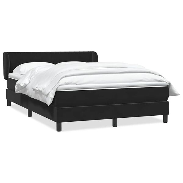 vidaXL Cama box spring con colch&oacute;n terciopelo negro 160x210 cm