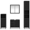 vidaXL Juego de muebles de ba&ntilde;o 4 pcs Roble Negro Madera de ingenier&iacute;a