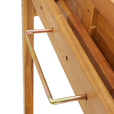 vidaXL Mesa alta de balcón de madera de acacia maciza 90x37x122,5 cm