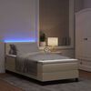 vidaXL Cama tipo Box Spring con colch&oacute;n con LED Crema 90 x 200 cm tela