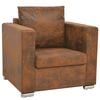 vidaXL Sill&oacute;n marr&oacute;n 82x73x82 cm piel sint&eacute;tica