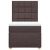 vidaXL Cama box spring con colch&oacute;n tela marr&oacute;n oscuro 90x190 cm
