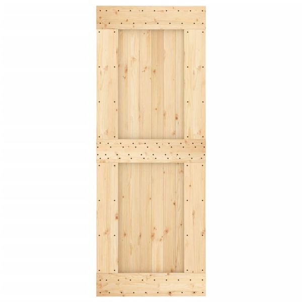 vidaXL Puerta corredera con herrajes madera maciza de pino 80x210 cm