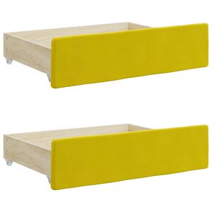 vidaXL Cajones de cama 2 uds madera ingenier&iacute;a y terciopelo amarillo