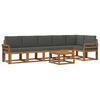 vidaXL Conjunto de sof&aacute;s de exterior 7 pcs Natural y Antracita