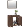 vidaXL Set de muebles ba&ntilde;o 2 pzas madera contrachapada marr&oacute;n roble