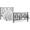 vidaXL Estructura cama sin colchón con estribo metal negro 100x190 cm