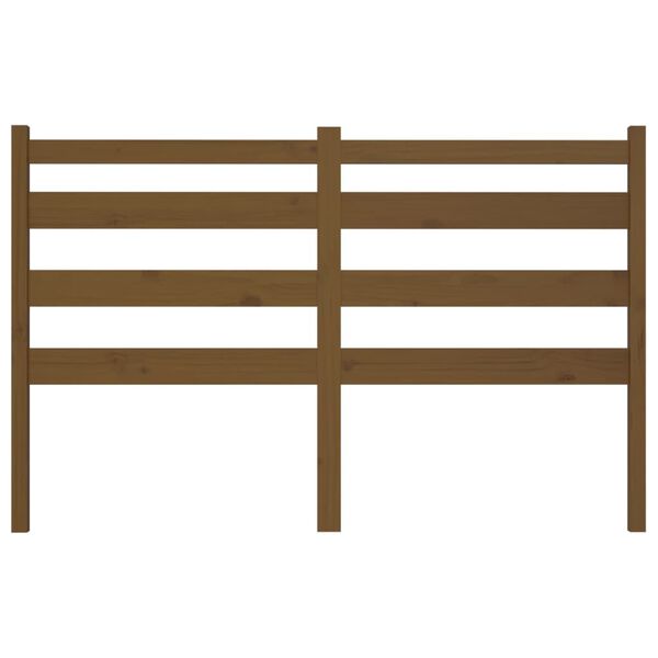 vidaXL Cabecero de cama madera maciza de pino marr&oacute;n miel 126x4x100 cm