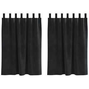 vidaXL Cortinas opacas 2 uds. Negro 140 x 140 cm Terciopelo