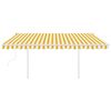 vidaXL Toldo manual retráctil con LED amarillo y blanco 4x3 m