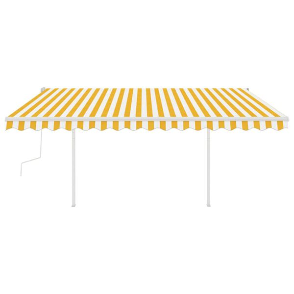 vidaXL Toldo manual retráctil con LED amarillo y blanco 4x3 m