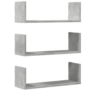vidaXL Estantes pared 2 uds madera ingenier&iacute;a gris hormig&oacute;n 58x18x18cm