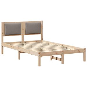vidaXL Estructura de cama Taup&eacute; 120 x 200 cm Madera de pino macizo