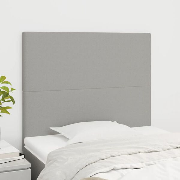 vidaXL Cabecero de cama gris claro 80x5x118/128 cm Tela