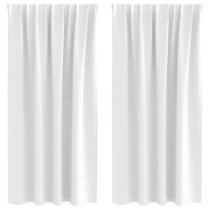 vidaXL Cortinas Opacas con Anillas 2 uds. Blanco brillante Poli&eacute;ster