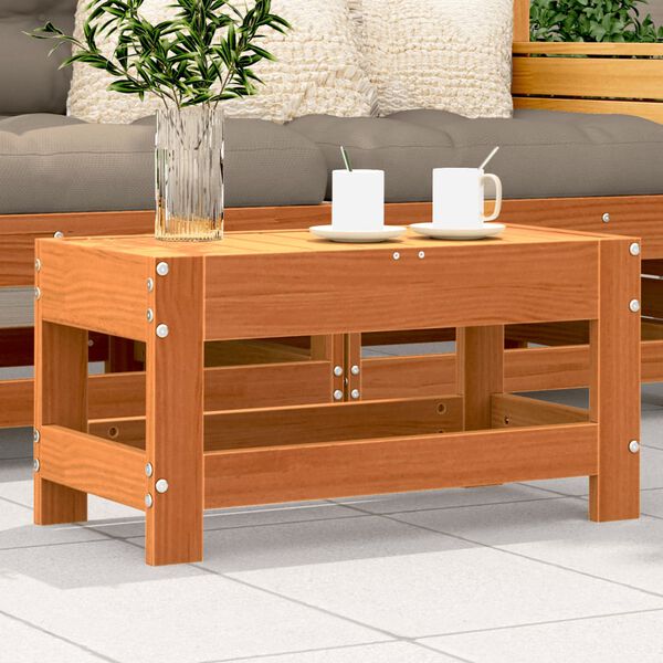 vidaXL Taburete de jard&iacute;n madera de pino marr&oacute;n cera 62x30x32 cm