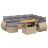vidaXL Juego de sof&aacute;s de jard&iacute;n con cojines beige 8 pzas rat&aacute;n PE