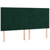 vidaXL Cama box spring colch&oacute;n y LED terciopelo verde oscuro 200x200cm