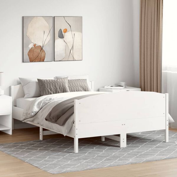 vidaXL Estructura de cama sin colchón madera de pino blanca 140x200 cm
