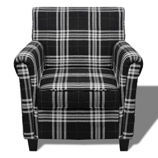 vidaXL Sillón con cojín de tela negro