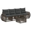 vidaXL Conjunto de sof&aacute;s de jard&iacute;n 5 uds. Gris y Gris Oscuro