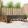 vidaXL Conjunto de sof&aacute;s de exterior 9 pcs Natural y Antracita