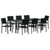 vidaXL Conjunto de Comedor de Jard&iacute;n 9 pcs Negro