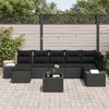 vidaXL Conjunto de sof&aacute; de jard&iacute;n 7 pcs Negro rat&aacute;n sint&eacute;tico