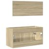 vidaXL Set de muebles de ba&ntilde;o 2 pzas madera contrachapada roble Sonoma