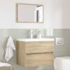 vidaXL Juego de muebles de ba&ntilde;o Roble Sonoma Madera contrachapada