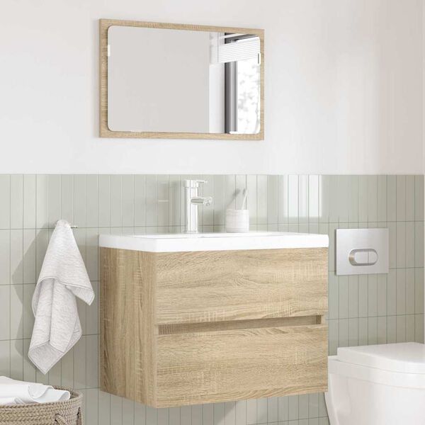 vidaXL Juego de muebles de ba&ntilde;o Roble Sonoma Madera contrachapada