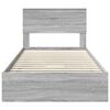 vidaXL Cama con almacenamiento con cabecera Gris Sonoma 100 x 200 cm